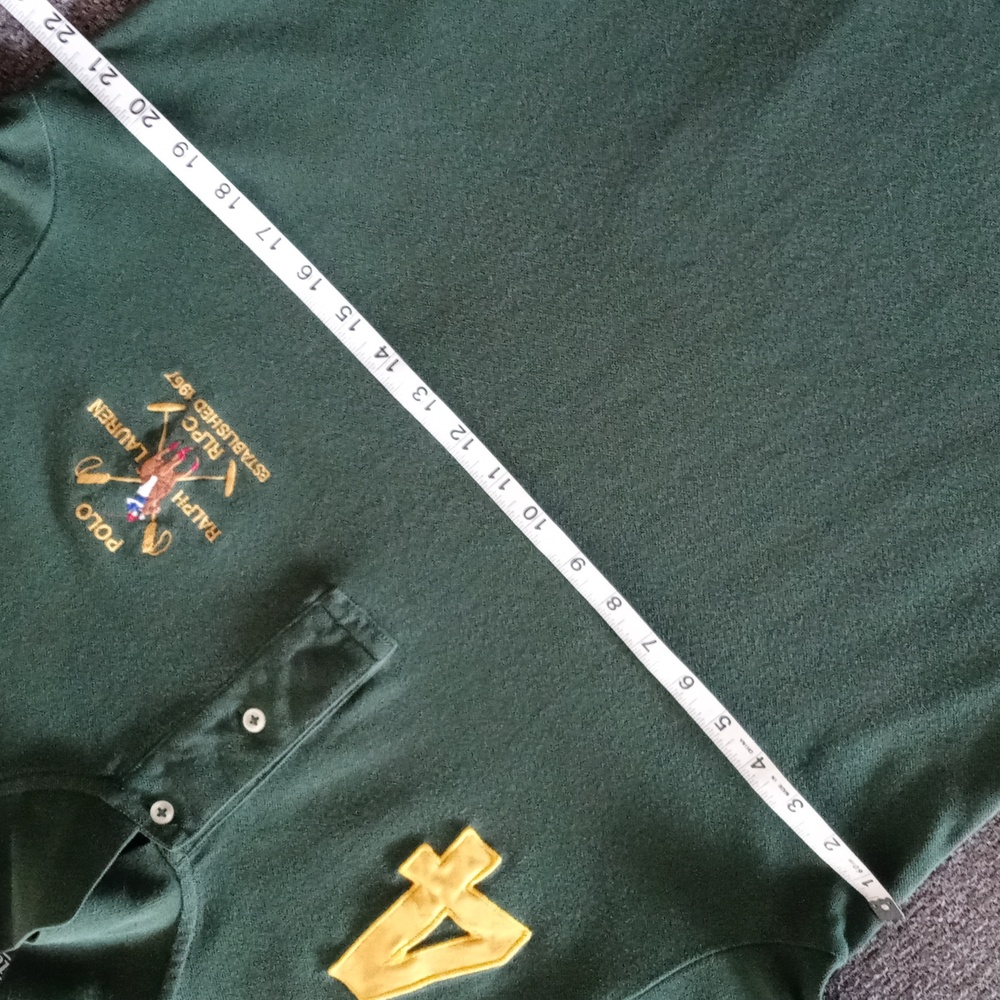 🐎RARE/VTG Polo Ralph Lauren🐎 - Green/Gold Embroidered RLPC D/S Polo - Picture 13 of 15